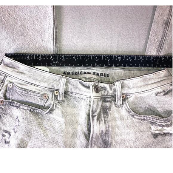 American Eagle 90s Straight Jeans Womens 8 Distressed Acid Wash Y2K, baggy, - Picture 6 of 11